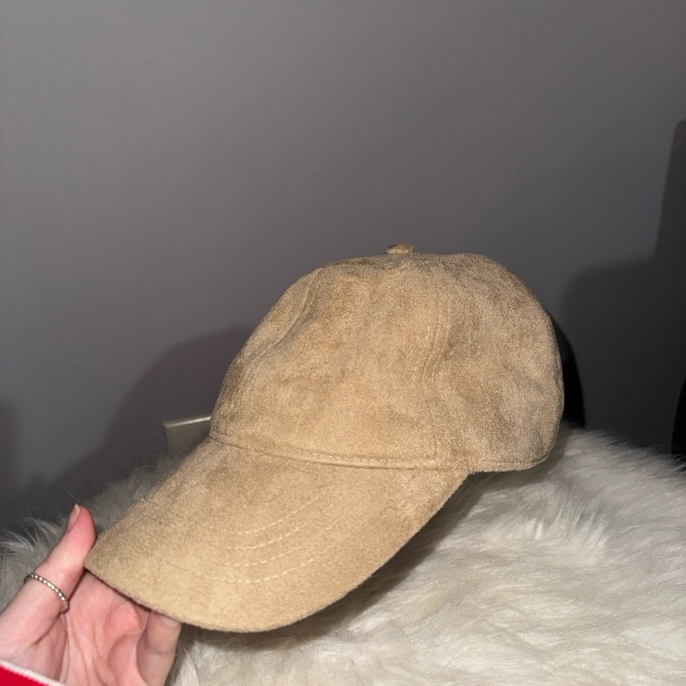 Tan Suede Baseball Cap